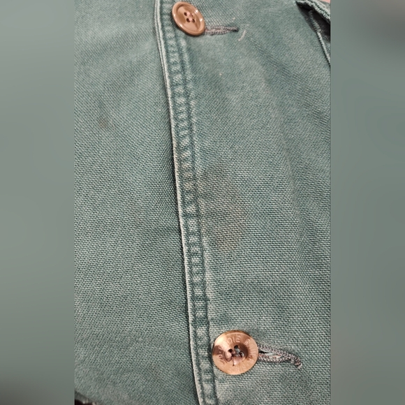 RARE VINTAGE EDDIE BAUER CHORE JACKET COAT MEDIUM GOOSE DOWN LINER GREEN BARN - Picture 8 of 16